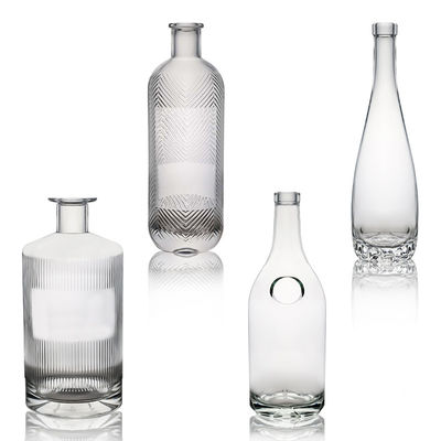 Decal bottiglia di vetro a strisce unica per vodka gin whisky rum vino sughero 500ml 700ml 750ml