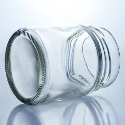 Vaso di miele di vetro rotondo a bocca larga da 500 ml con tappo metallico e materiale di base in vetro