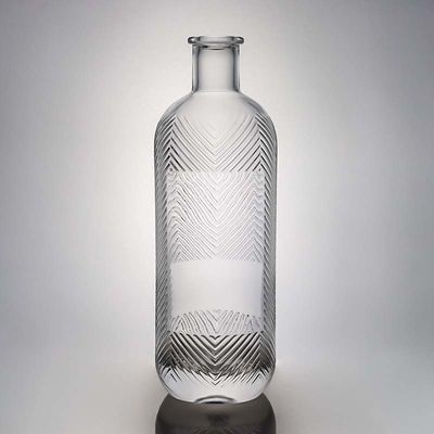 Decal bottiglia di vetro a strisce unica per vodka gin whisky rum vino sughero 500ml 700ml 750ml