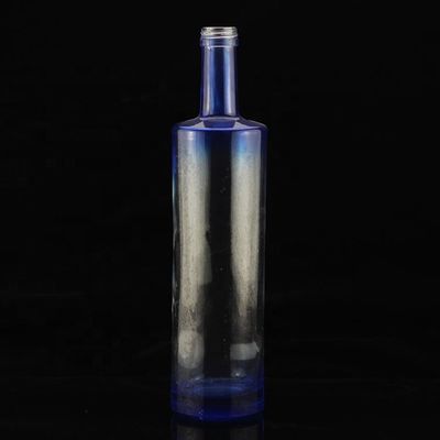 Stampa a schermo di lusso Bottiglia di vodka blu a forma rotonda per l'industria del liquore e del gin