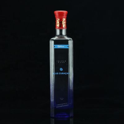 Stampa a schermo di lusso Bottiglia di vodka blu a forma rotonda per l'industria del liquore e del gin