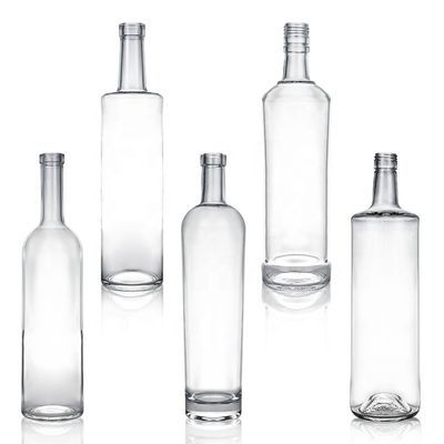 Vodka vuota liquore gin rum tequila whisky whisky brandy spirit bottiglia di vetro con sughero 375 ml forma personalizzata