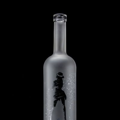 Collare di vetro 750 ml Acid Etch Vodka Flascia con colore chiaro o personalizzato in Heze
