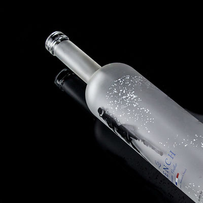 Collare di vetro 750 ml Acid Etch Vodka Flascia con colore chiaro o personalizzato in Heze