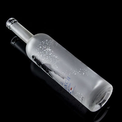Collare di vetro 750 ml Acid Etch Vodka Flascia con colore chiaro o personalizzato in Heze