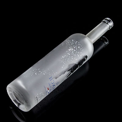 Collare di vetro 750 ml Acid Etch Vodka Flascia con colore chiaro o personalizzato in Heze