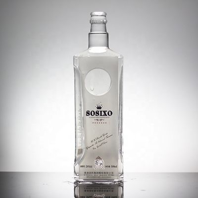 Bottiglia di vetro da 50 cl con timbro a caldo Vino in ceramica Bottiglia per bevande 700 ml