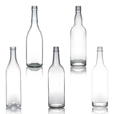 Bottiglia di vetro bianco cristallino caldo per vino Gin Whiskey Tequila 500ml 700ml 750ml 1000ml
