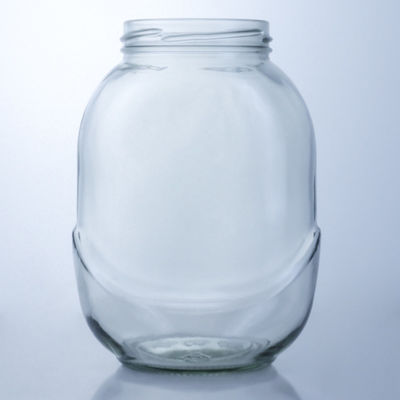 Vaso di vetro rotondo trasparente per la manipolazione della superficie deccale nella soluzione di produzione alimentare