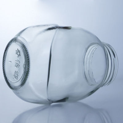 Vaso di vetro rotondo trasparente per la manipolazione della superficie deccale nella soluzione di produzione alimentare