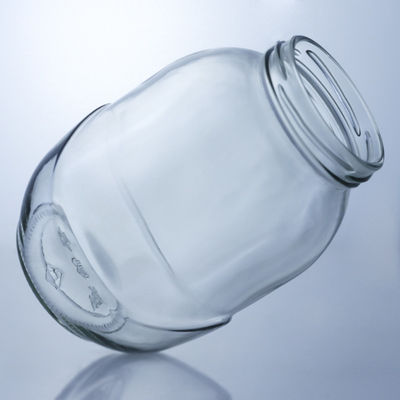 Vaso di vetro rotondo trasparente per la manipolazione della superficie deccale nella soluzione di produzione alimentare
