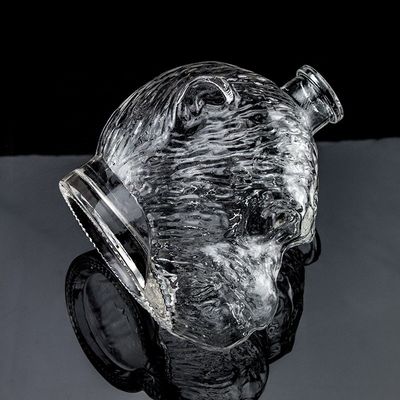 Disegno unico 500ml 750ml Bottiglia di vetro a forma di testa di scimmia per vodka liquore con sughero