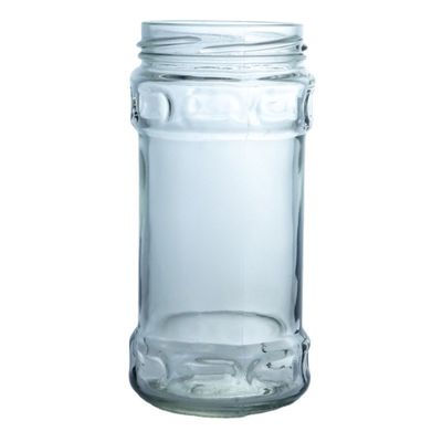 Prodotto in vetro rotondo trasparente di qualità alimentare con vaso di miele a vite per le vostre esigenze uniche