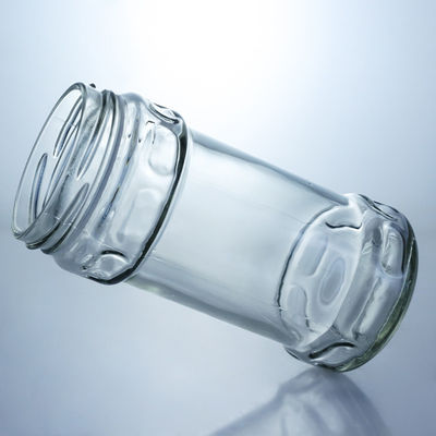 Prodotto in vetro rotondo trasparente di qualità alimentare con vaso di miele a vite per le vostre esigenze uniche