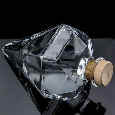 Popular Design Super Flint 700ml Bottiglia di vetro di vodka con sughero e vetro trasparente