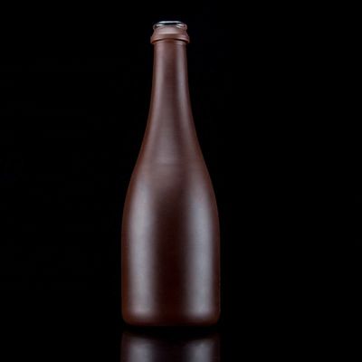 Bottiglia di 500 ml di champagne con finitura opaca Collare in vetro rivestito di rame