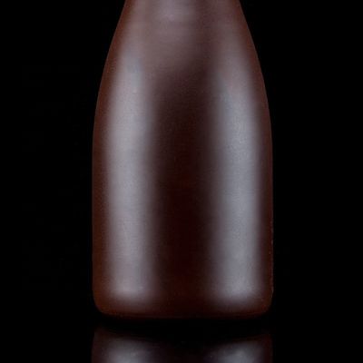 Bottiglia di 500 ml di champagne con finitura opaca Collare in vetro rivestito di rame