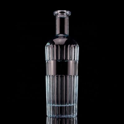 Bello blu chiaro 750ml 75cl Verticale Striscia Bottiglia di vodka con coperchio di vetro trasparente