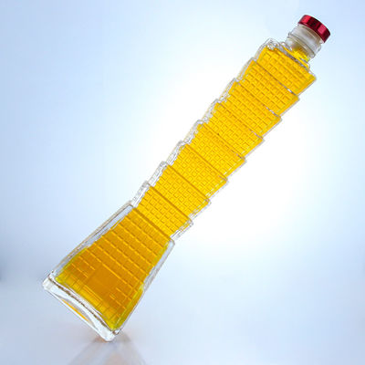 Bottiglia di vetro a forma di torre per vodka brandy tequila logo personalizzato