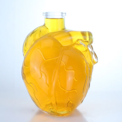 Bottiglia di liquore in vetro a forma di cuore trasparente o personalizzata per bevande whisky vodka brandy