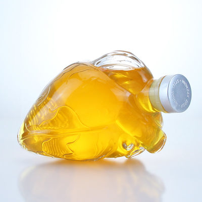 Bottiglia di liquore in vetro a forma di cuore trasparente o personalizzata per bevande whisky vodka brandy