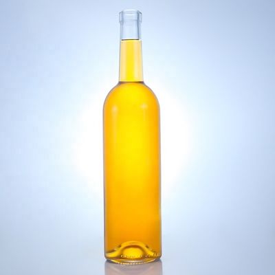 Bottiglia di vetro con logo personalizzato per 750 ml Collo lungo Chiaro Flint Gin Rum Champagne Liquor