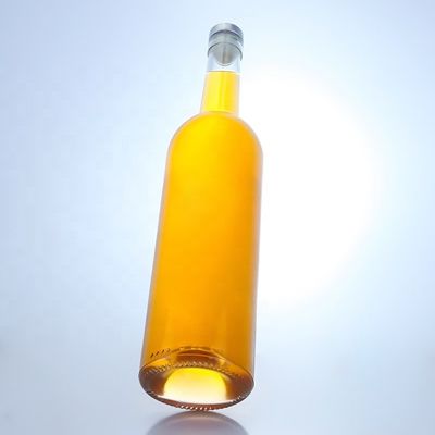 Bottiglia di vetro con logo personalizzato per 750 ml Collo lungo Chiaro Flint Gin Rum Champagne Liquor