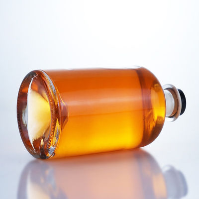 Collare di vetro 750 ml Collo corto, rotondo, vuoto, chiaro, pinna, gin, rum, champagne, liquori, liquori, bottiglia con sughero