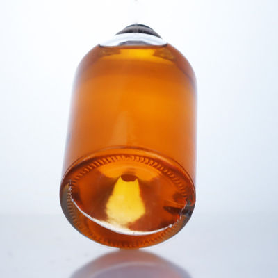 Collare di vetro 750 ml Collo corto, rotondo, vuoto, chiaro, pinna, gin, rum, champagne, liquori, liquori, bottiglia con sughero