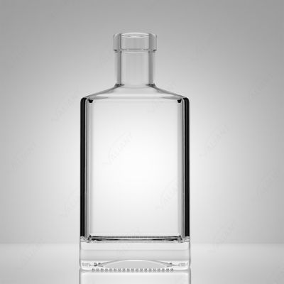 Bottiglia di vetro quadrata da 50 ml per whisky gin rum con tappo e tappo di sughero