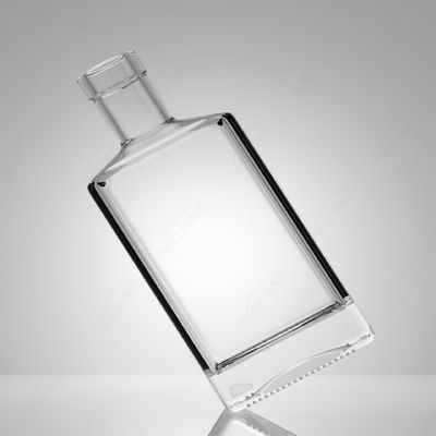 Bottiglia di vetro quadrata da 50 ml per whisky gin rum con tappo e tappo di sughero