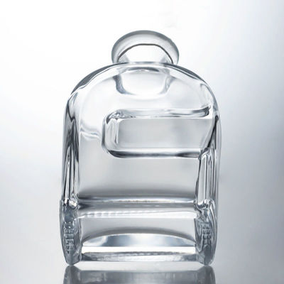 Bottiglia di liquore in vetro Squircle personalizzata per gin rum brandy vodka e tappo di sughero incluso