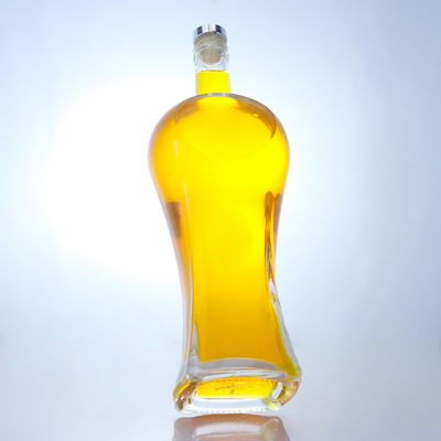Bottiglia di vetro a forma di tappo di sughero trasparente o personalizzata per whisky, vodka, tequila, gin e rum