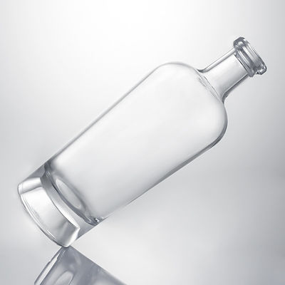 Bottiglia di vetro di whisky gin rum Super Flint con colletto di vetro personalizzato e tappo di sughero