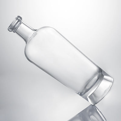 Bottiglia di vetro di whisky gin rum Super Flint con colletto di vetro personalizzato e tappo di sughero