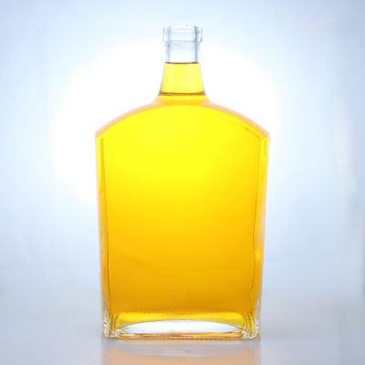 Bottiglia di vetro di forma piatta per whisky vodka tequila gin rum realizzata in vetro