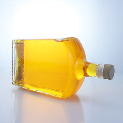 Bottiglia di vetro di forma piatta per whisky vodka tequila gin rum realizzata in vetro