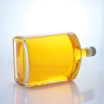 Bottiglia di vetro di forma piatta per whisky vodka tequila gin rum realizzata in vetro