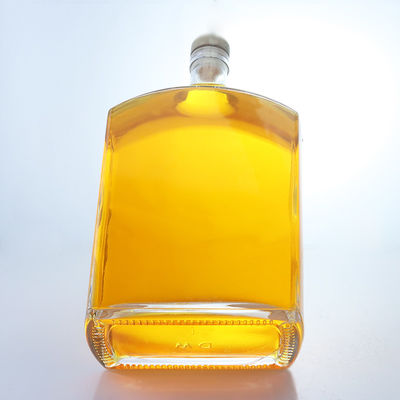 Bottiglia di vetro di forma piatta per whisky vodka tequila gin rum realizzata in vetro