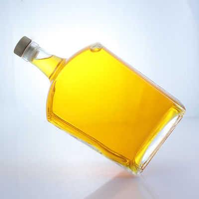 Bottiglia di vetro di forma piatta per whisky vodka tequila gin rum realizzata in vetro