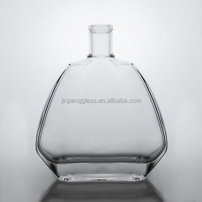 Bottiglia di vetro piatta di 750 ml con sughero per vodka whisky gin bevande industriali