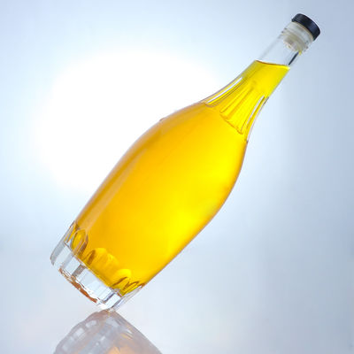 Personalizzazione Bottiglia di liquore a forma rotonda con disegno in rilievo e tappo di sughero personalizzato