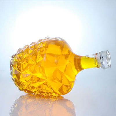 Bottiglia di vetro rotonda a decal trasparente o personalizzata per rum vodka whisky tequila gin