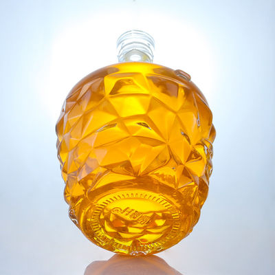 Bottiglia di vetro rotonda a decal trasparente o personalizzata per rum vodka whisky tequila gin