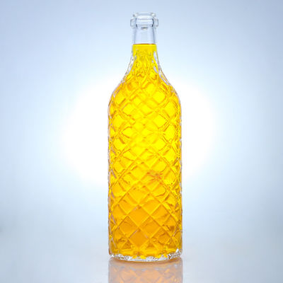 Collare di vetro Super Flint Rum in rilievo Vodka Whisky Tequila Gin Bottiglia con sughero