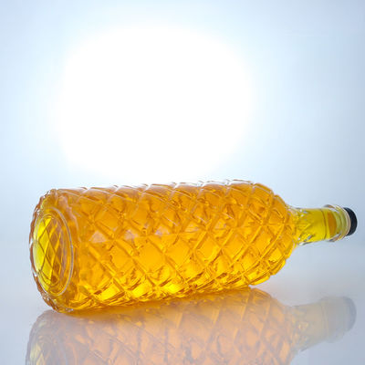 Collare di vetro Super Flint Rum in rilievo Vodka Whisky Tequila Gin Bottiglia con sughero