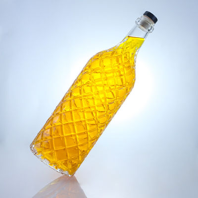 Collare di vetro Super Flint Rum in rilievo Vodka Whisky Tequila Gin Bottiglia con sughero