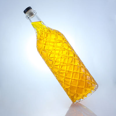 Collare di vetro Super Flint Rum in rilievo Vodka Whisky Tequila Gin Bottiglia con sughero