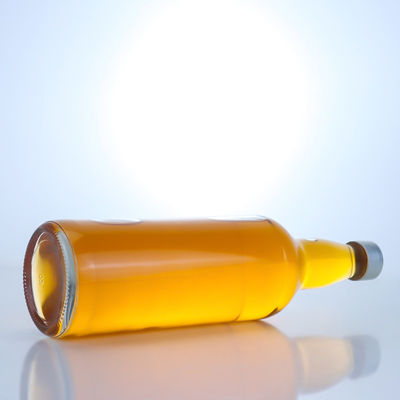 Bottiglia di liquore in vetro da 750 ml personalizzata con design del collo unico e tipo di sigillamento a sughero