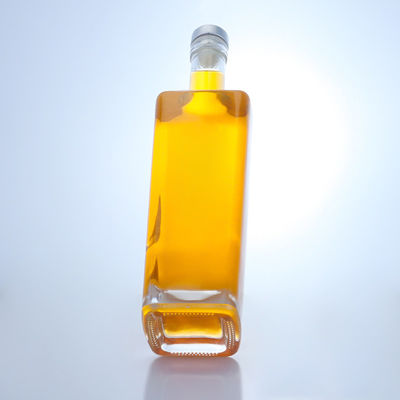 750 ml di bottiglia di liquori in vetro a misura per cognac, vodka, whisky e tappo di sughero a forma quadrata
